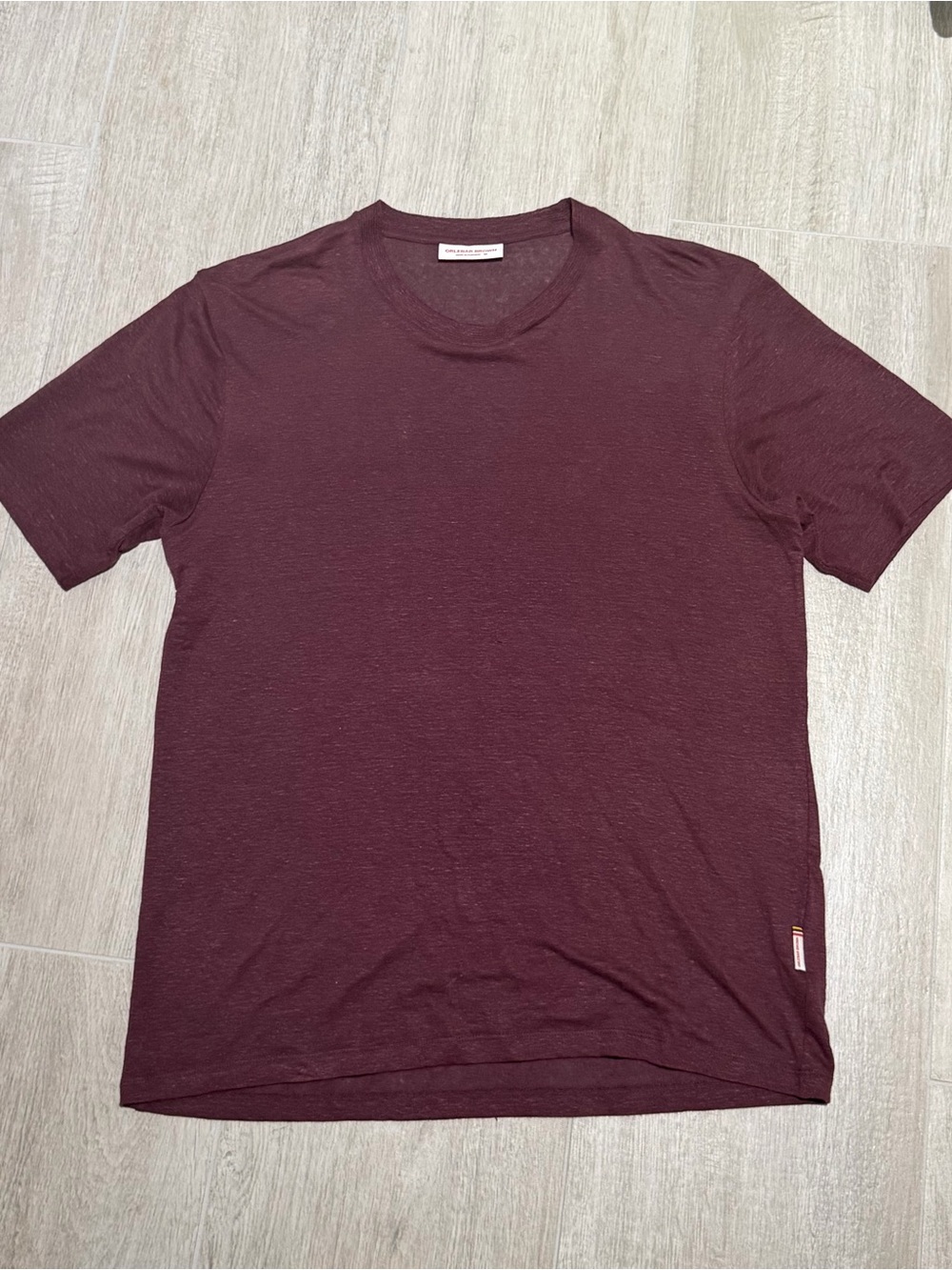 Orlebar Brown burgundy linen standard Short Sleeve Tee Size m